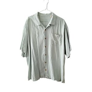 Tommy Bahama Men’s Silk Shirt Size 2XB Light Green Aloha Tropical